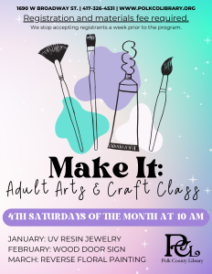 Make It: Adult Arts and Craft Class @ Bolivar Meeting Room
