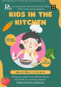Kids in the Kitchen @ Bolivar Library Meeting Room
