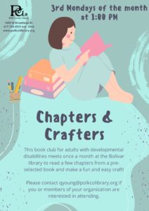 Chapters & Crafters @ Bolivar Library Conference Room
