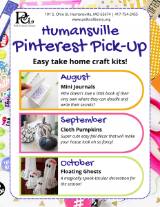 Pinterest Pick-up - Humansville @ Humansville Library