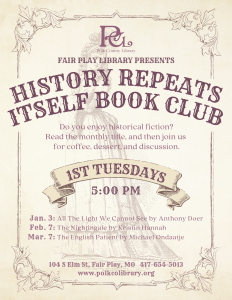 History Repeats Itself Book Club @ Fair Play Meeting Room