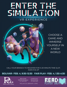 Enter the Simulation VR Experience @ Bolivar Meeting Room, Fair Play Meeting Room